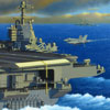 painting of battleship